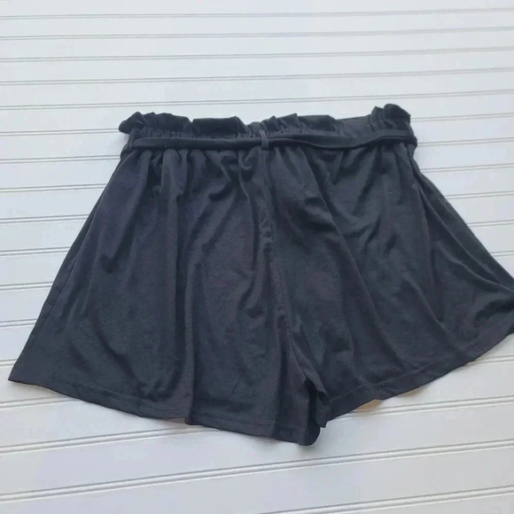 Shein Curve Jersey Stretch Shorts Tie Belt Elastic Waist Rutched Brown 2XL - Picture 2 of 6